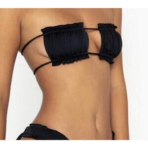 SOMMER SWIM black Josephine bikini top sz S